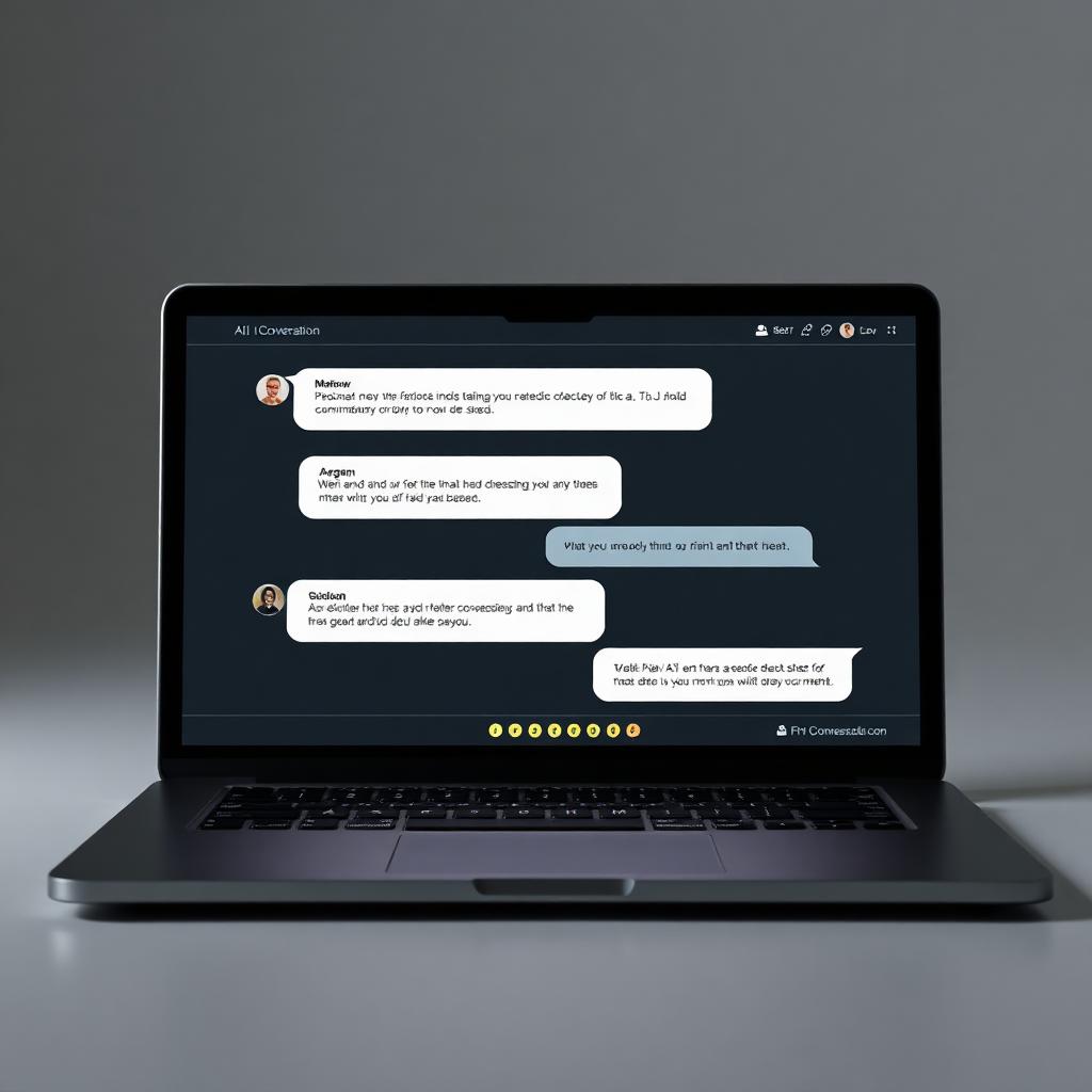 Laptop som visar en AI-driven scenariodialog